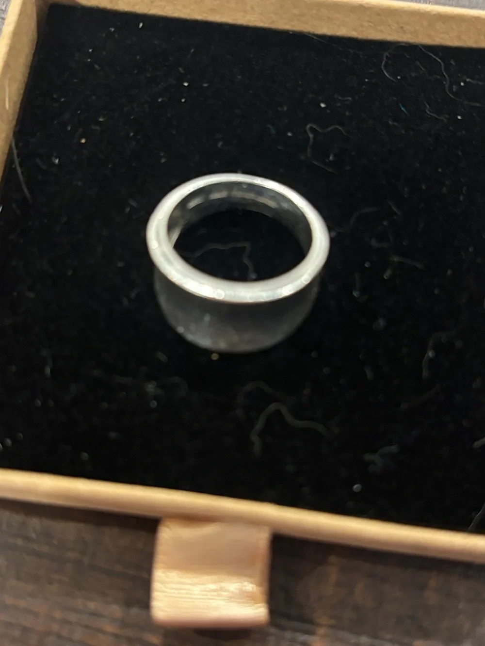 Vintage 925 Sterling Silver Wide Concave Band Ring • 6g *Size 8